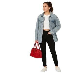 Uncharted Threads Star Denim Shacket L | Light Blue Oversized Jacket  Layering